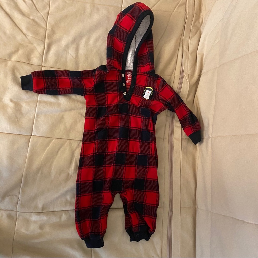Carter's Just One You Plaid Penguin Flannel PJs